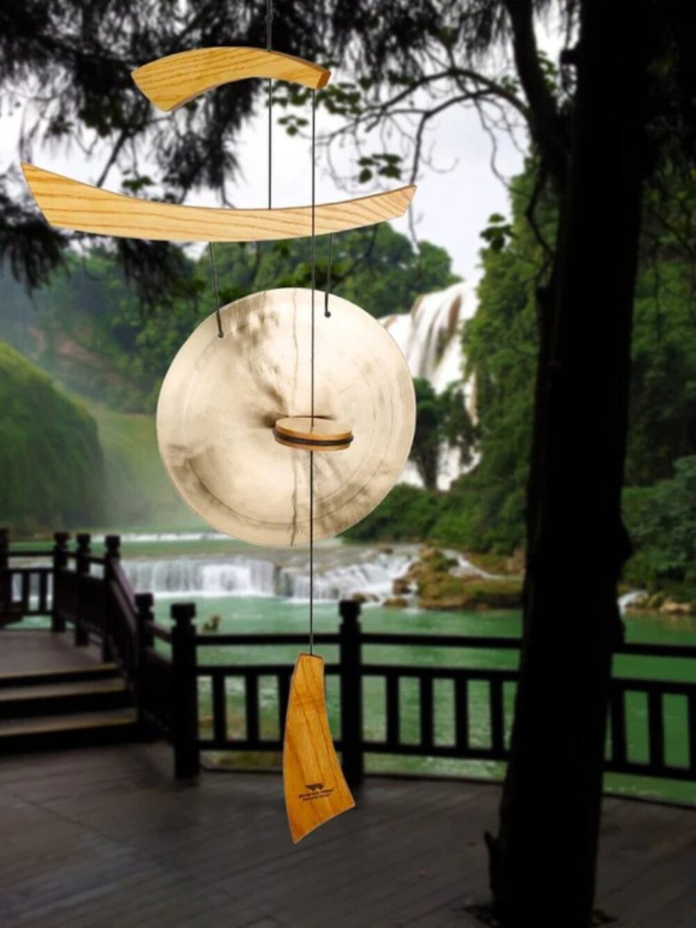 NWT $124 WOODSTOCK PERCUSSIONS – Emperor Gong Windchime – Med – Natural - Picture 2 of 10